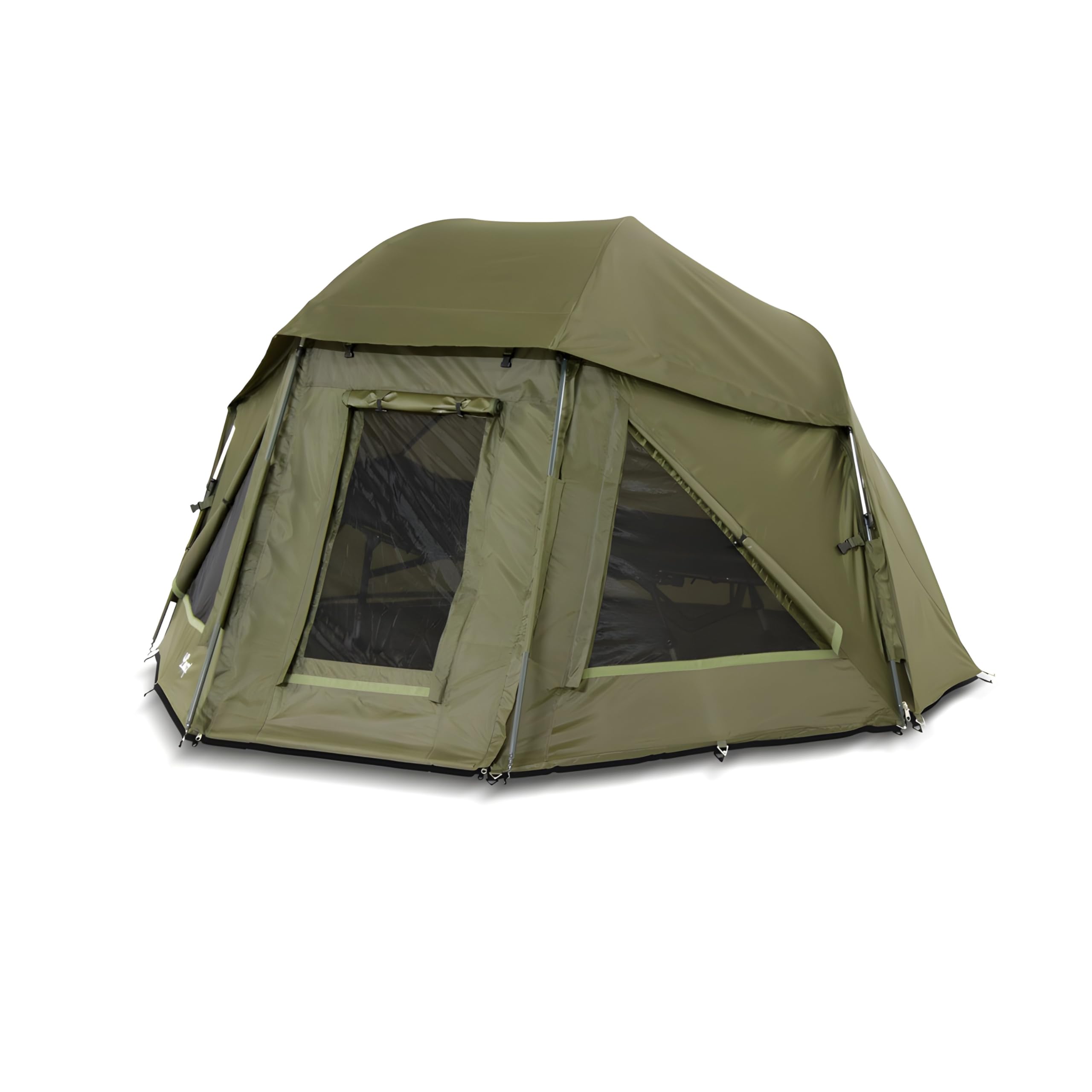 Lucx Wolf Brolly Schirmzelt für 1-2 Mann - wasserdichtes Angelzelt mit 10.000 mm Wassersäule, herausnehmbarer Bodenplane & Abnehmbarer Front - Karpfenzelt & Outdoor Shelter