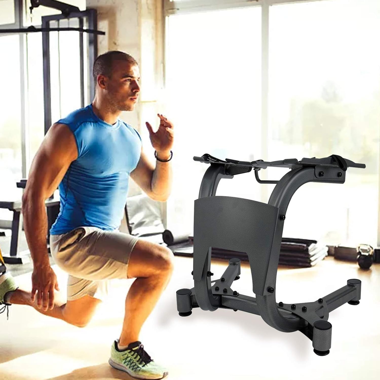 Dumbbell Rack with Wheels 330LBS, Black Movable Metal Adjustable Dumbbell Rack Stand for Home Workout Gym Training, Dumbbell Weight Rack with Wheels Dumbbell Weights for Home Gym : Sports & Outdoors