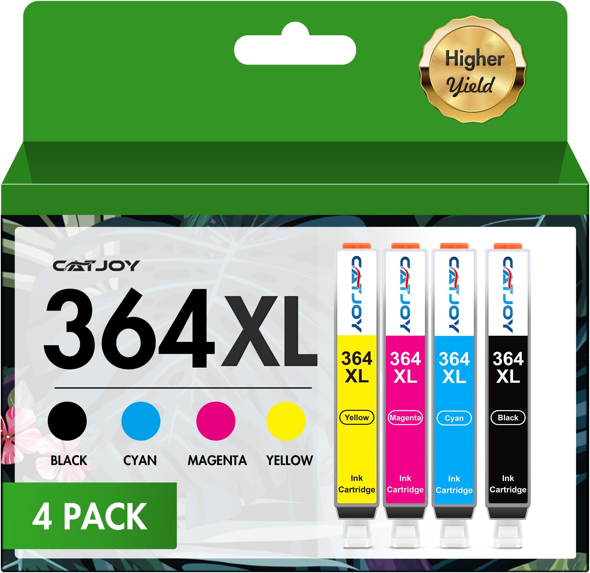 364XL Ink Cartridges Replacement for HP 364 XL for Deskjet 3520 3521 3070A Photosmart 5510 5520 b110 5511 5515 5524 6510 6520 6512 7510 7520 Officejet 4610 4620 (B/C/M/Y，4-Pack)