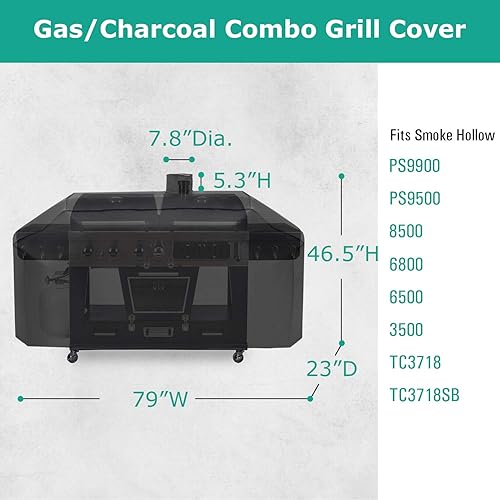 Miniatura 2 de SunPatio Cubierta de parrilla impermeable resistente al agua para parrilla de gas huecacarbón y más, resistente a los rayos UV cubierta de 79