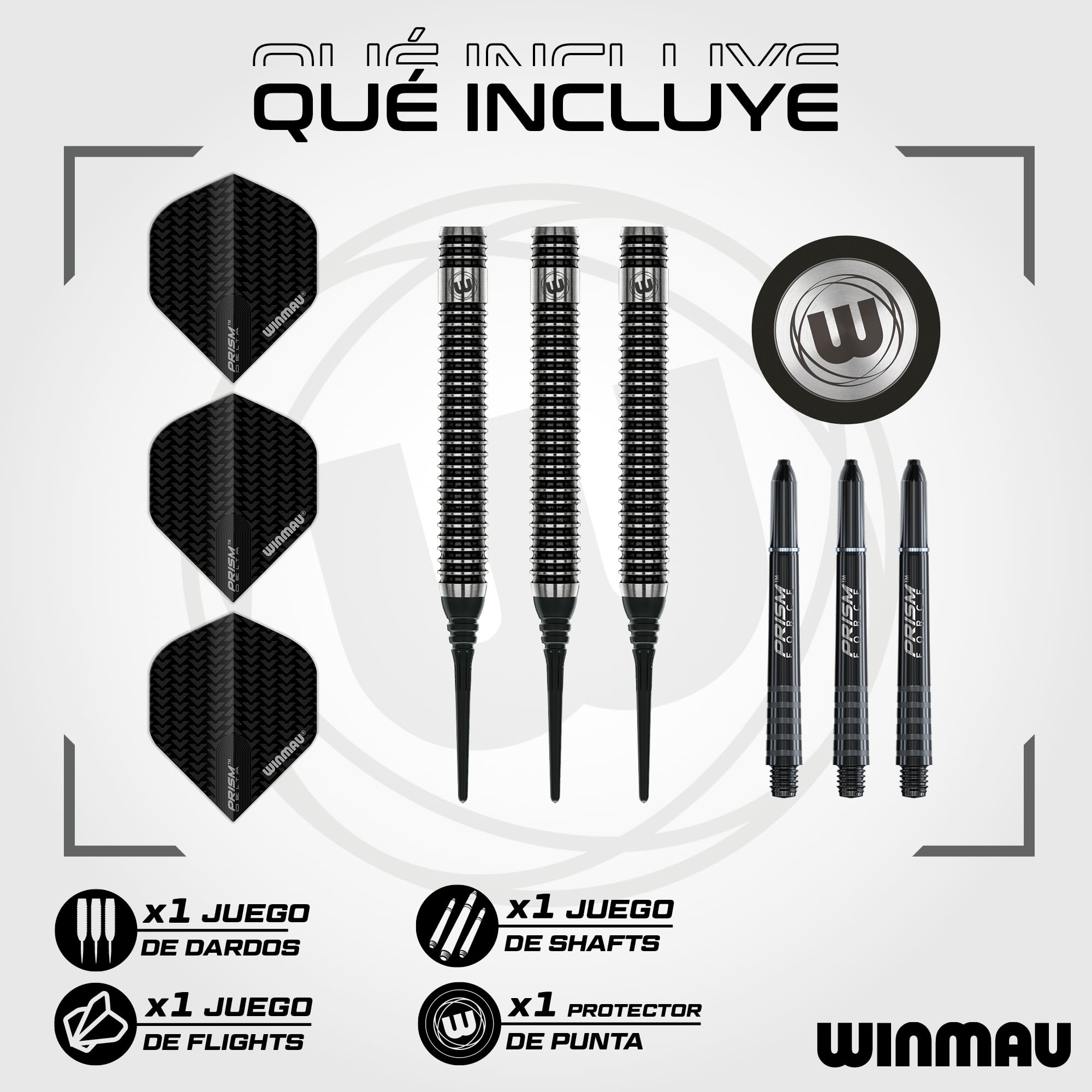 Winmau Blackout 90% Tungsteno Dardos Punta Suave - Recto Rifle