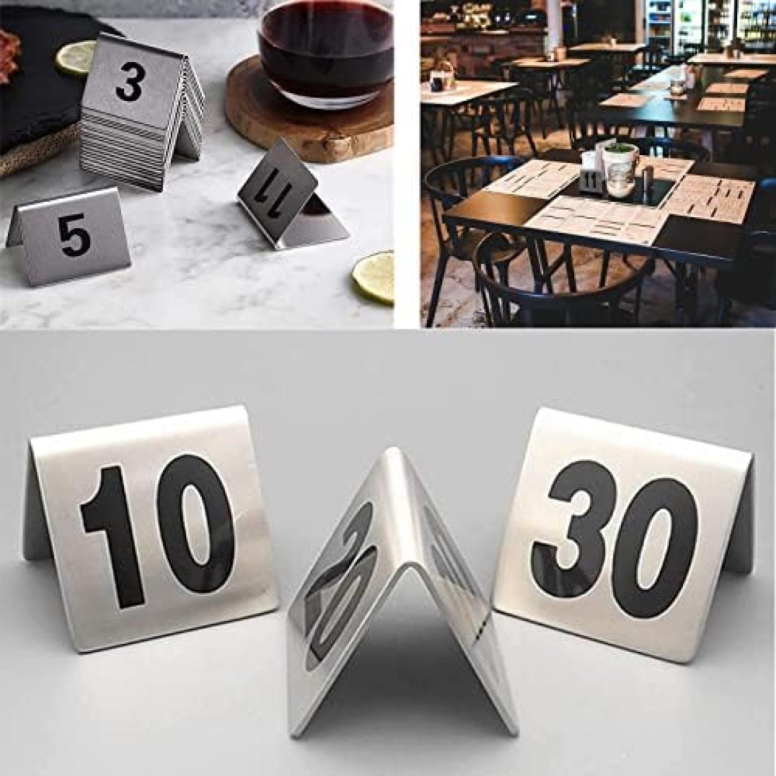 Números De Mesa De Doble Cara 1-50 1-100 Tarjetas De Lugar De Mesa Portatarjetas De Lugar, Fácil De Leer, Fuerte, Duradero, Para Comedor De Cocina, Banquetes De Boda, Carteles De Mesa De Restauran