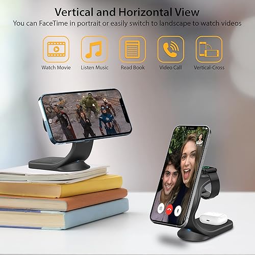 Miniatura 5 de Magsafe - Estación de carga inalámbrica 3 en 1 compatible con iPhone 161514131212Pro12Pro Max12Mini, iWatch 109876, AirPods 2Pro, compatible con