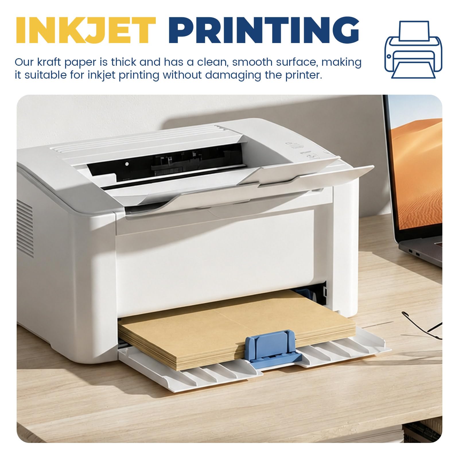 Lot de 400 étiquettes autocollantes en papier kraft de 10,5 x 14,9