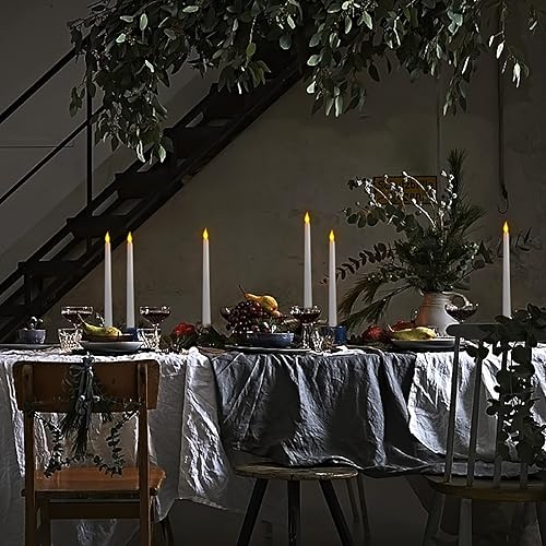 Miniatura 6 de 6 velas LED sin llama con temporizador de 6 horas 10 pulgadas velas parpadeantes falsas de 10 pulgadas velas largas eléctricas para decoración de