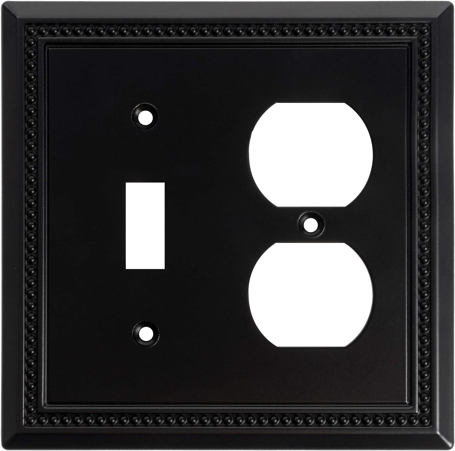Matte Black Bamboo Fiber Outlet Covers | 1 Gang Duplex Wall Plate, 4-Pack