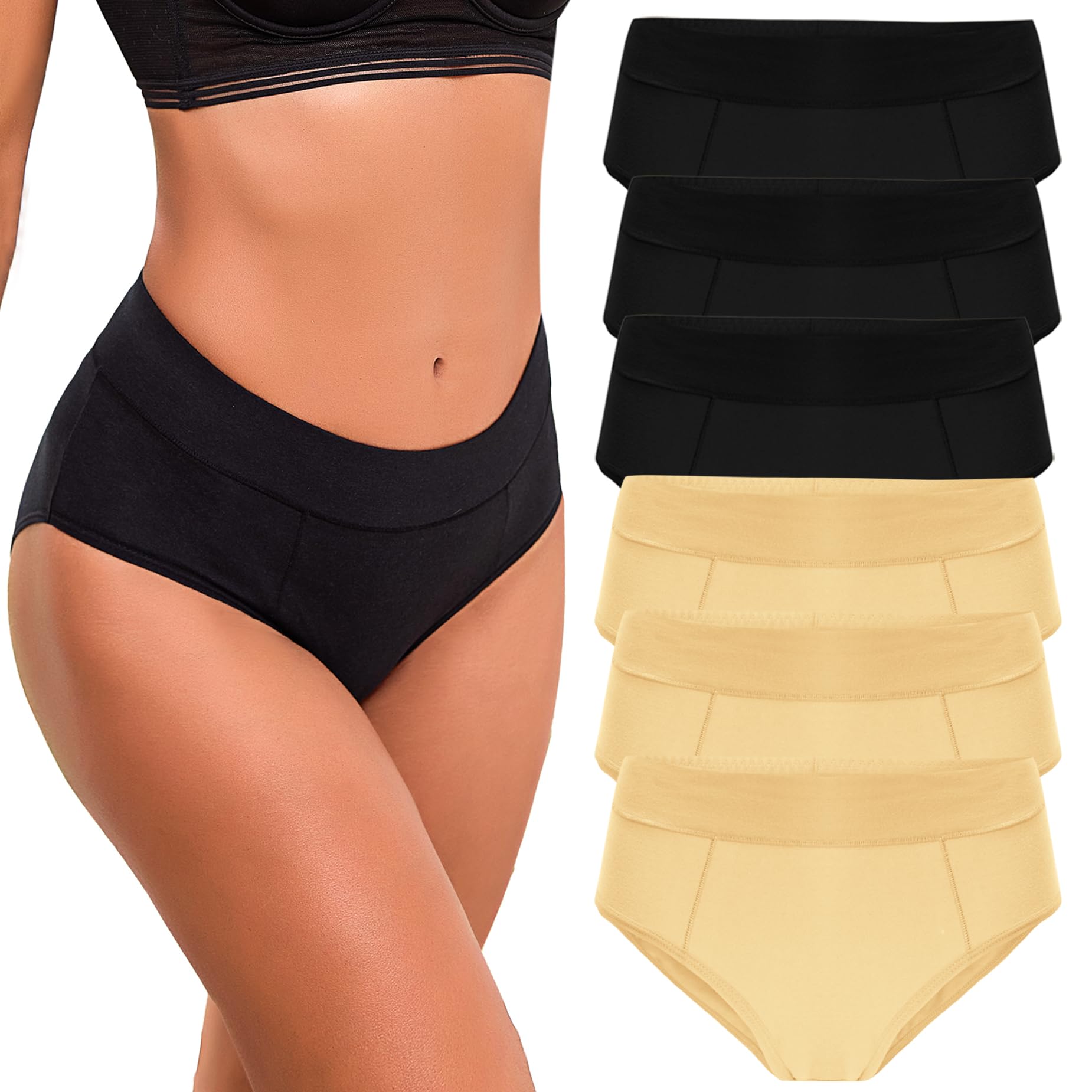 Bresdk Unterhosen Damen Slips Baumwolle Mittlere Taille Panties Unterwäsche Frauen Mehrpack