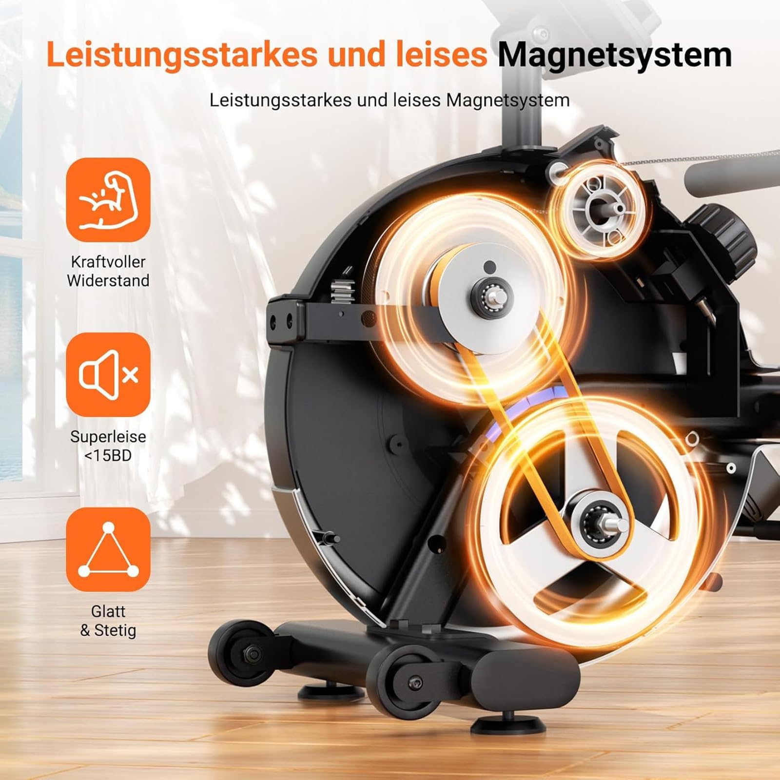 Wioślarz o maksymalnej nośności 160 kg, magnetyczny rower z 16 poziomami oporu i monitorem LCD