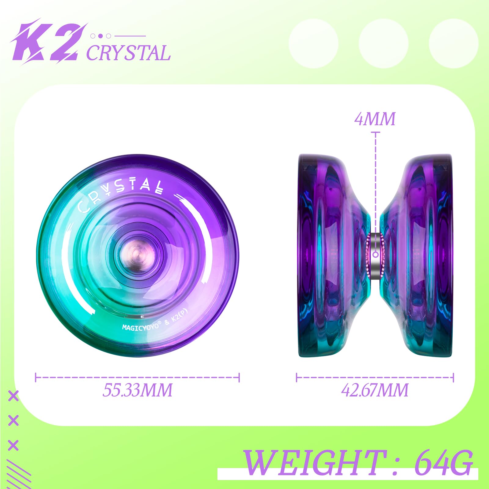 Amazon | MAGICYOYO K2 クリスタルレスポンシブヨーヨーズ 子供用 8-12
