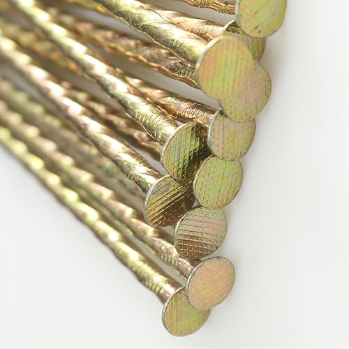 Miniatura 4 de Paquete de 50100150 estacas de jardín de 6 pulgadas, estacas de metal galvanizado dorado macizo no óxido, anclajes en espiral para bordes de