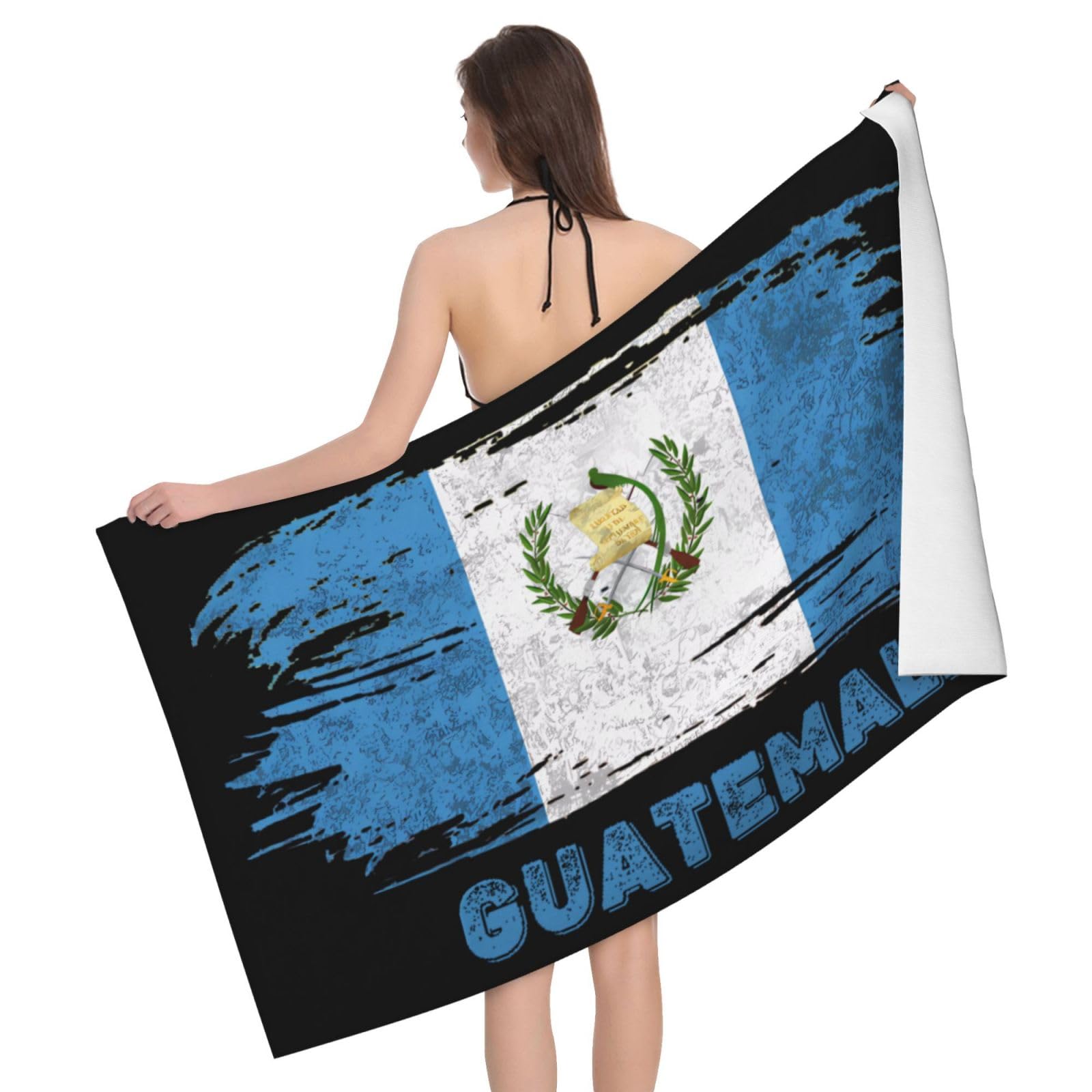 HLBSDM Microfiber Guatemala Flag Beach Towel Quick Dry Soft Sand Free Beach Towels for Pool Swim Beach Lightweight Thin Towels