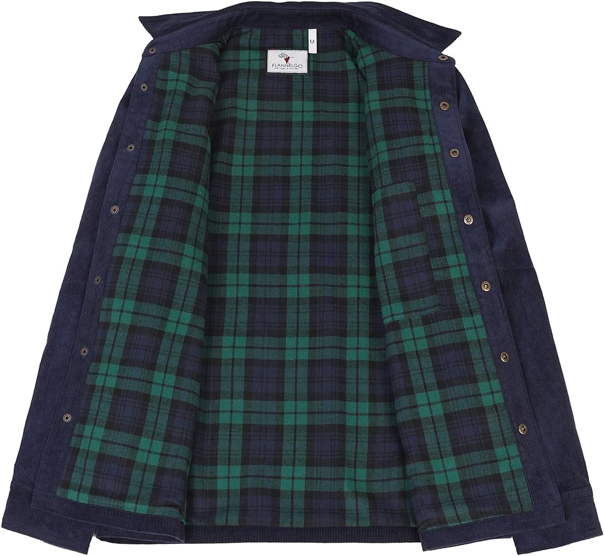 ZENTHACE Men's Corduroy Shirts Jacket with Full Flannel Lined,Snap Button Down Vintage Fall Outerwear Coat,100% Cotton - Image 4