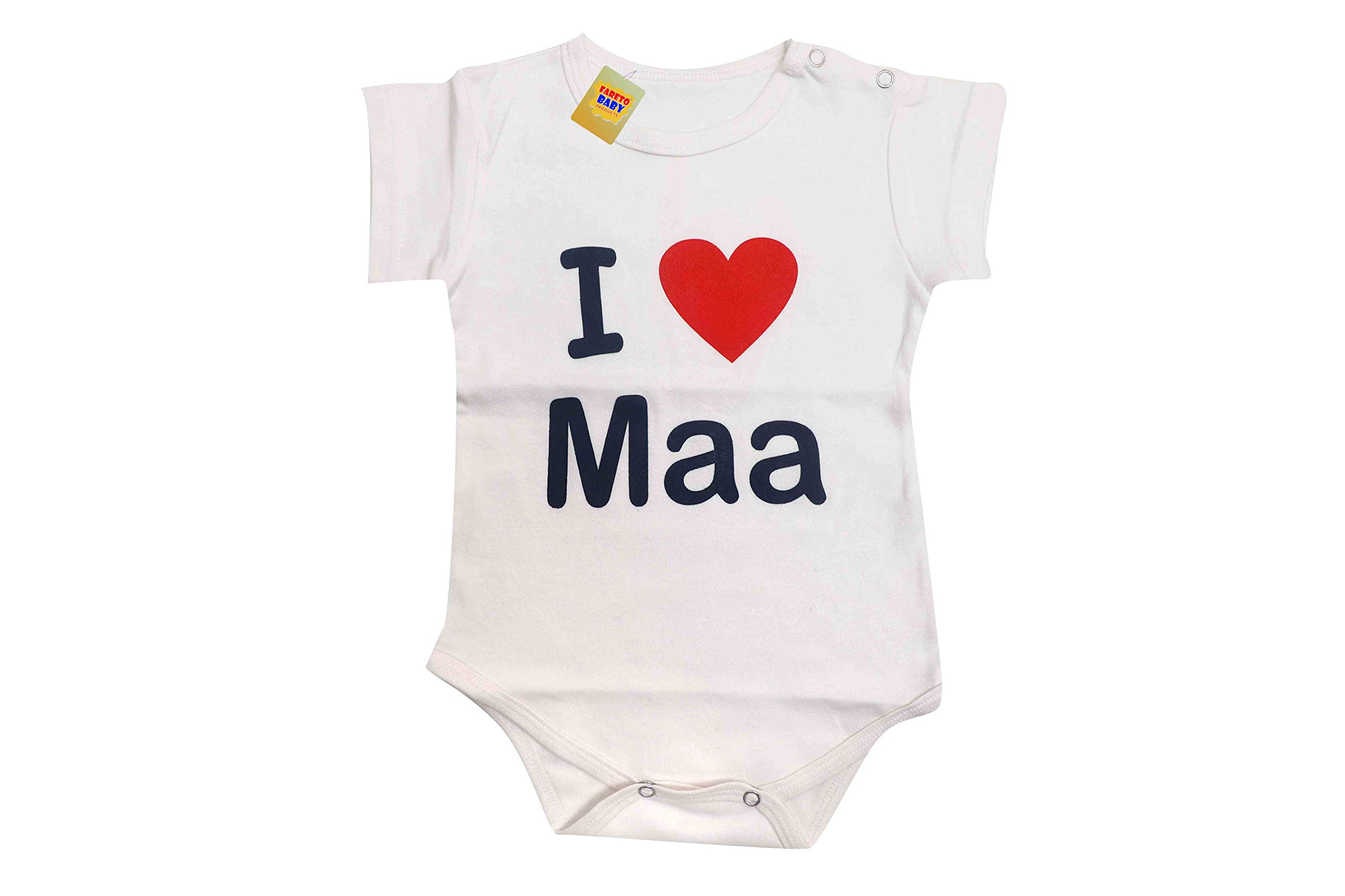 Fareto Baby Boy's & Girl's Body Suit | Romper | Clothing Set | Gift Pack (Pack of 1)(PID: Mom) (0-6 Months)