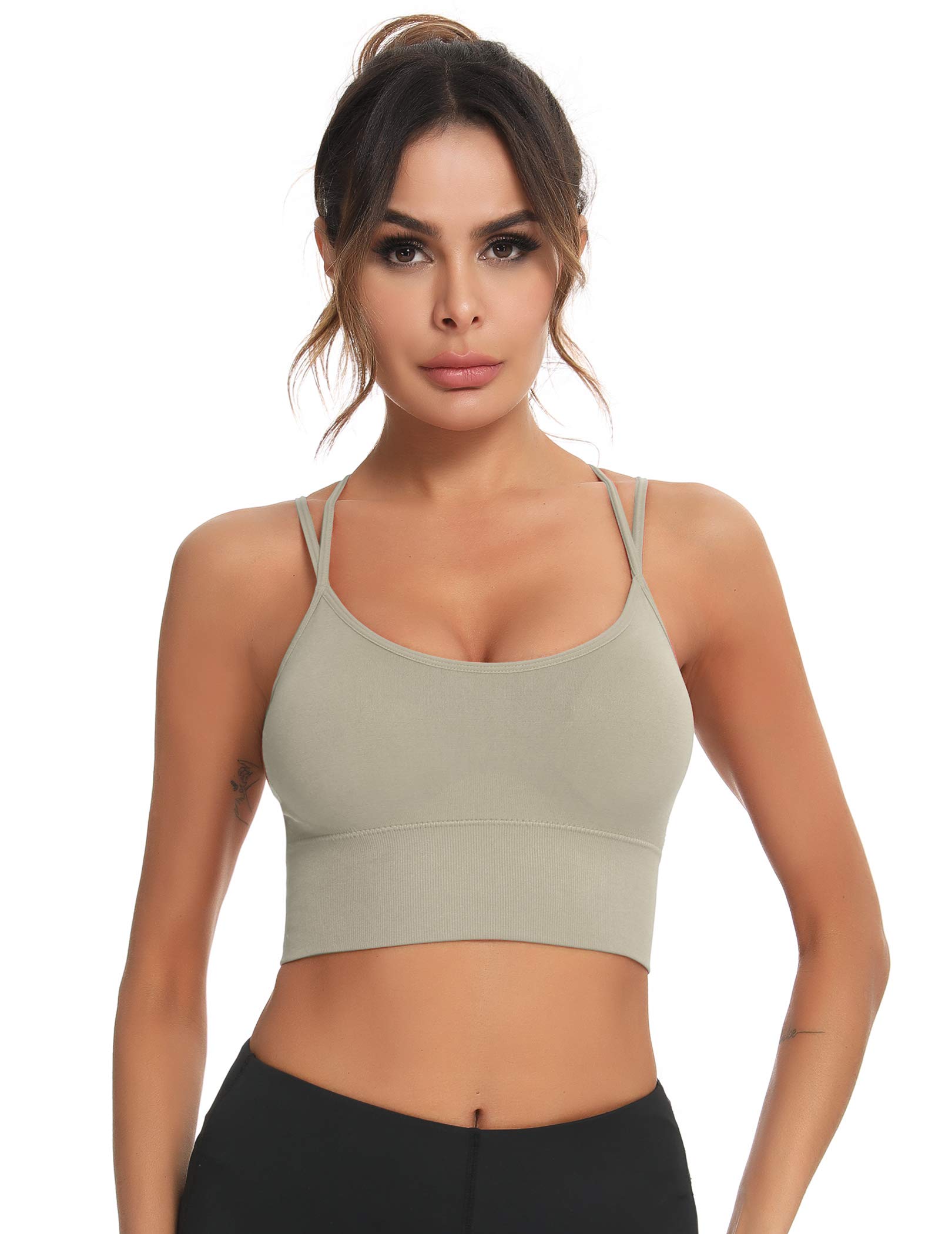 Enjoyoself Reggiseno da yoga da donna con cinturino per reggiseno sportivo da allenamento per fitness, corsa, atletica palestra