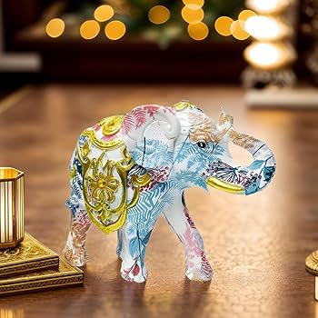 象の彫刻置物 Amazon.co.jp: 装飾的な象の像、カラフルなグラフィティアート象