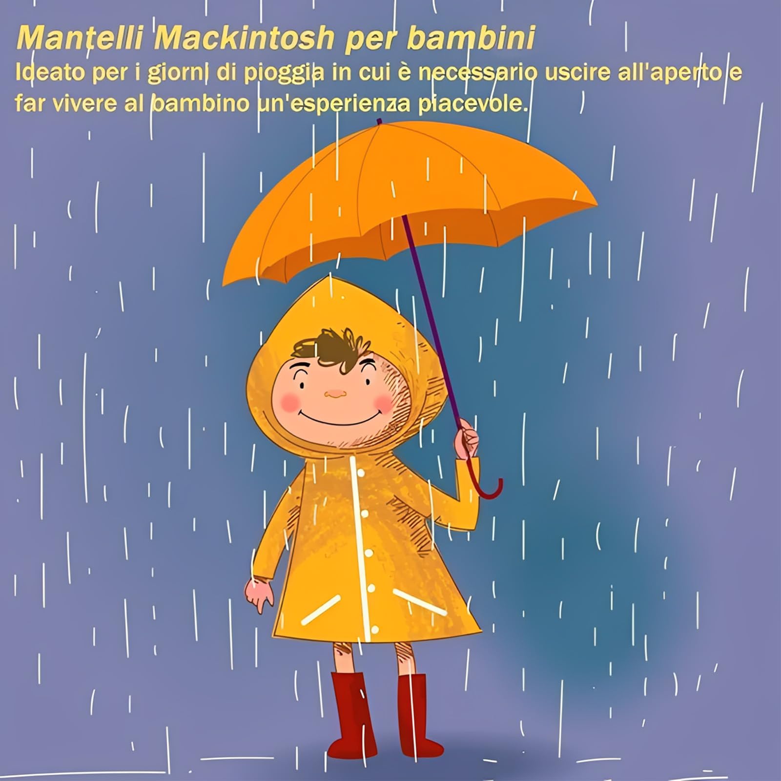 LATRAT Płaszcz przeciwdeszczowy dla dzieci, unisex dla dzieci, wodoodporny płaszcz przeciwdeszczowy z kapturem w 100% nieprzemakalny i oddychający