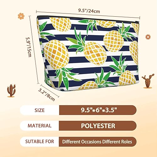 Miniatura 10 de BIGXIUKA Bolsa de maquillaje con hojas de plátano, bolsas de cosméticos para mujer, mini bolsas portátiles de viaje con flores tropicales, neceser