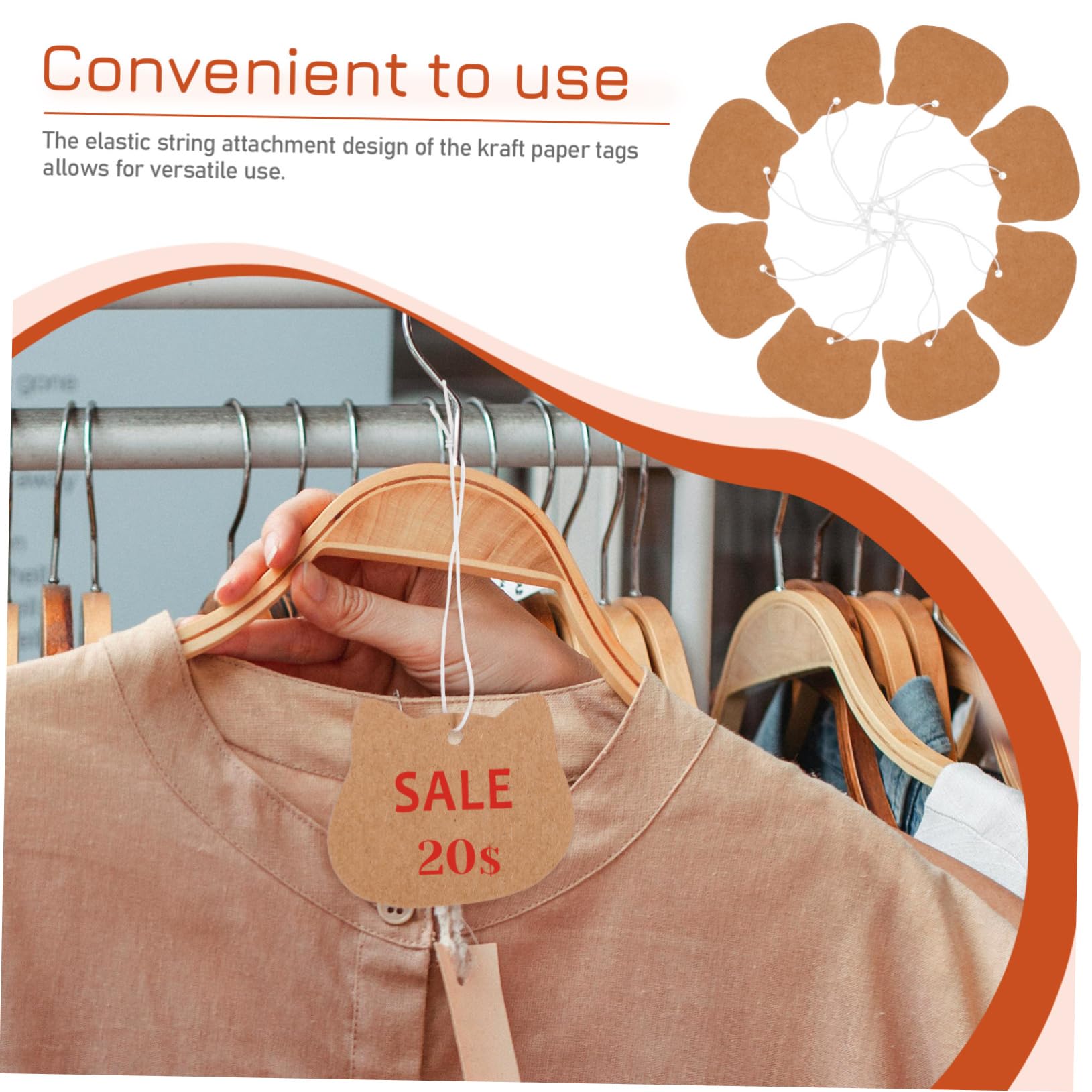 GLEAVI 500 Piezas Etiqueta Colgante De Papel Kraft Etiquetas Colgantes as De Venta De Papel y De Ropa De Para Ropa
