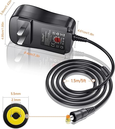 Miniatura 7 de SoulBay Adaptador de CA universal de 36 W, 3 V, 4,5 V, 5 V, 6 V, 7,5 V, 9 V, 12 V, conmutación multivoltaje, transformador de fuente de alimentación