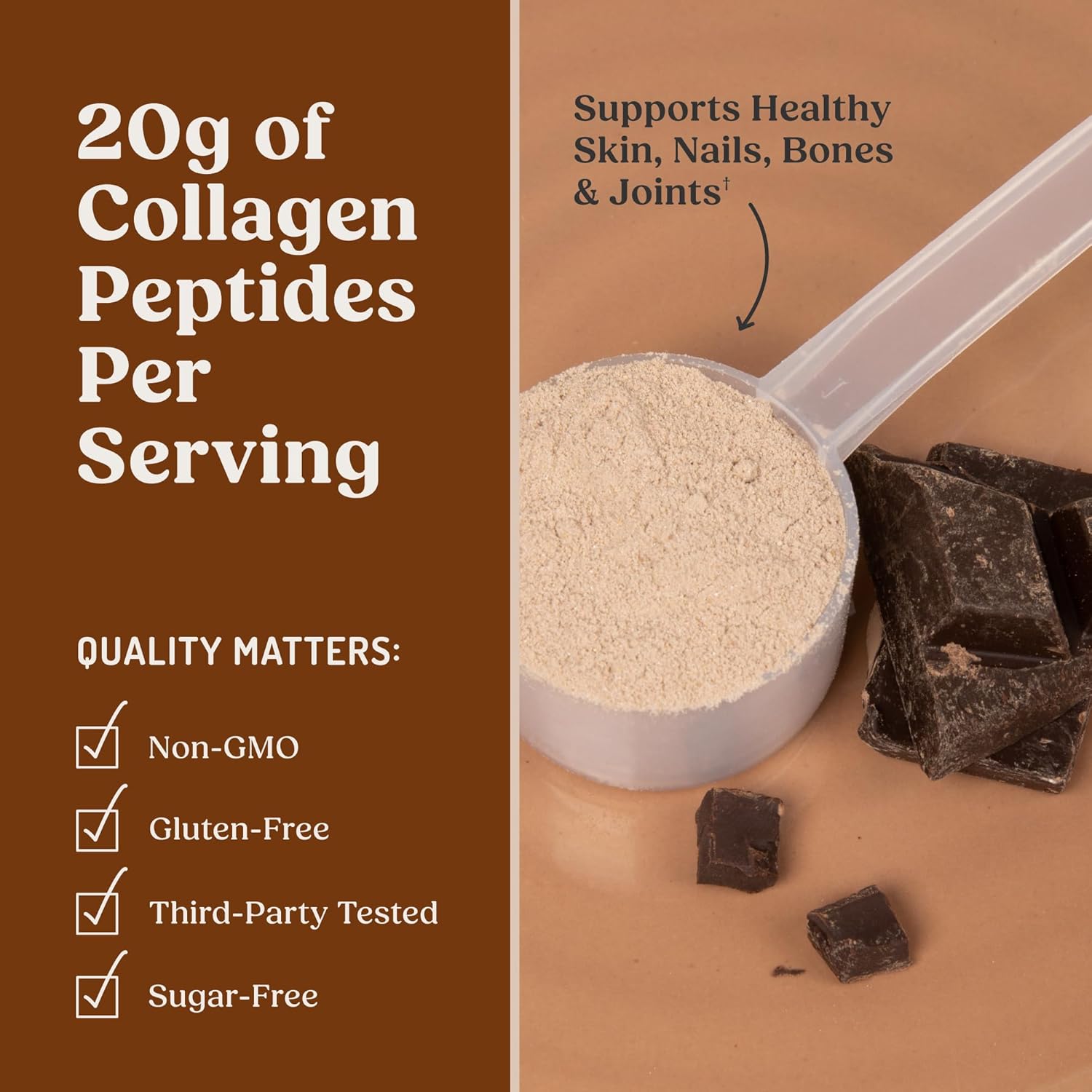 Bulletproof Chocolate Collagen Protein Powder with MCT Oil, 19g Protein, 17.6 Oz, Collagen Peptides and Amino Acids for Healthy Skin, Bones and Joints, Packaging May Vary - Image 8