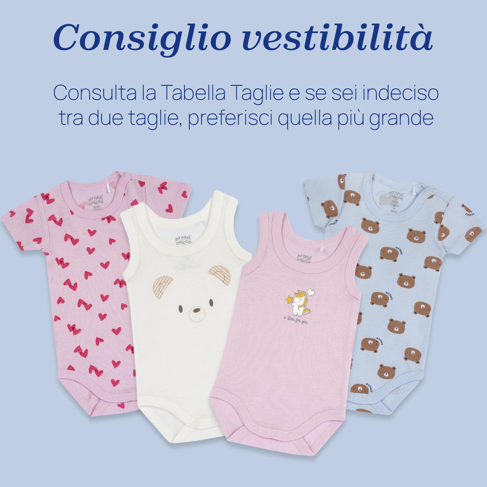 Chicco Bimba 0-24 Set di 5 Body a Maniche Corte | a Maniche Corte 100% Cotone NOS_1
