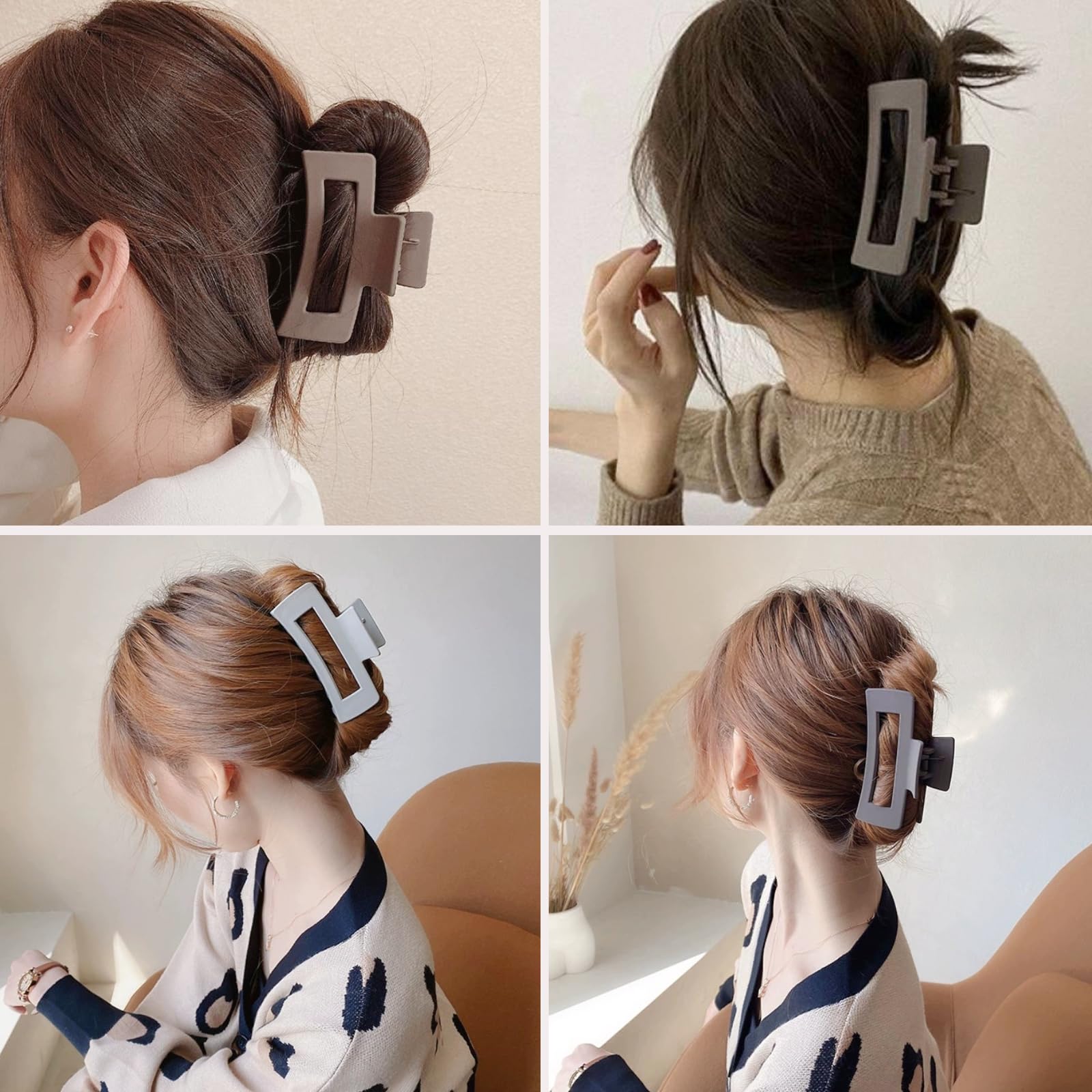 Hair Claw Clips for Thick Hair 8Pcs Large Claw Clip for Women Use Hair Clips Strong Hold Nonslip Hair Clamps for Girl Hair Decoration - Image 4