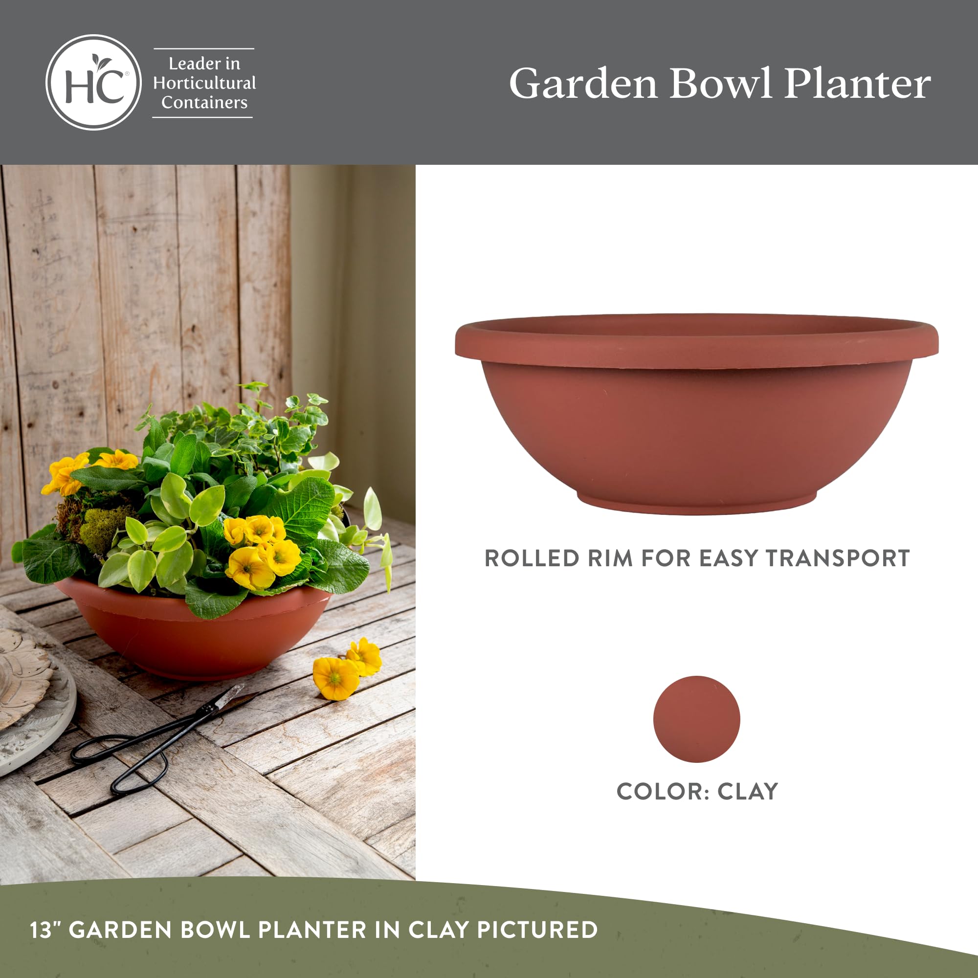 Amazon.com : The HC Companies 13 Inch Garden Bowl Planter