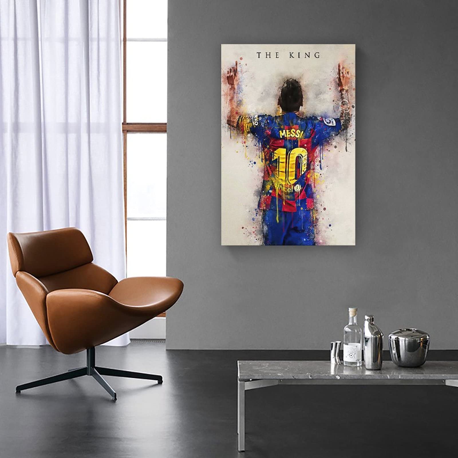 Toile Murale Lionel Messi - Poster Artistique 50x75 Cm Pour Chambre Ou Salon