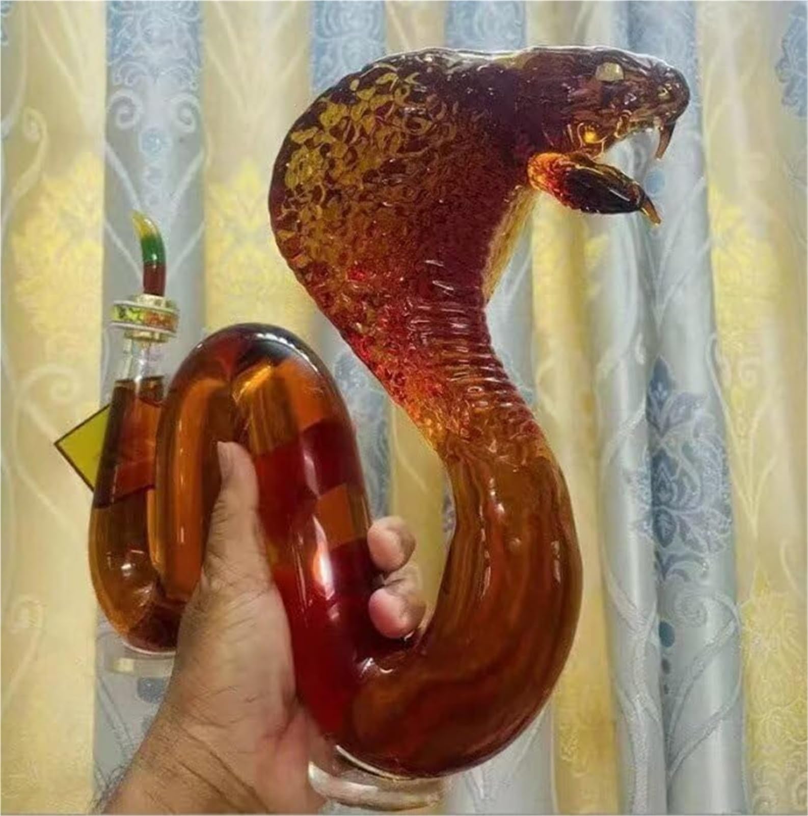 750ML Decantador Whisky Arte Escultura - Decantador De Whisky De Cristal Con Forma De Serpiente 3D, Botella De Vino Vacía Novedosa, Decoración De Bar Para El Hogar(750ml)