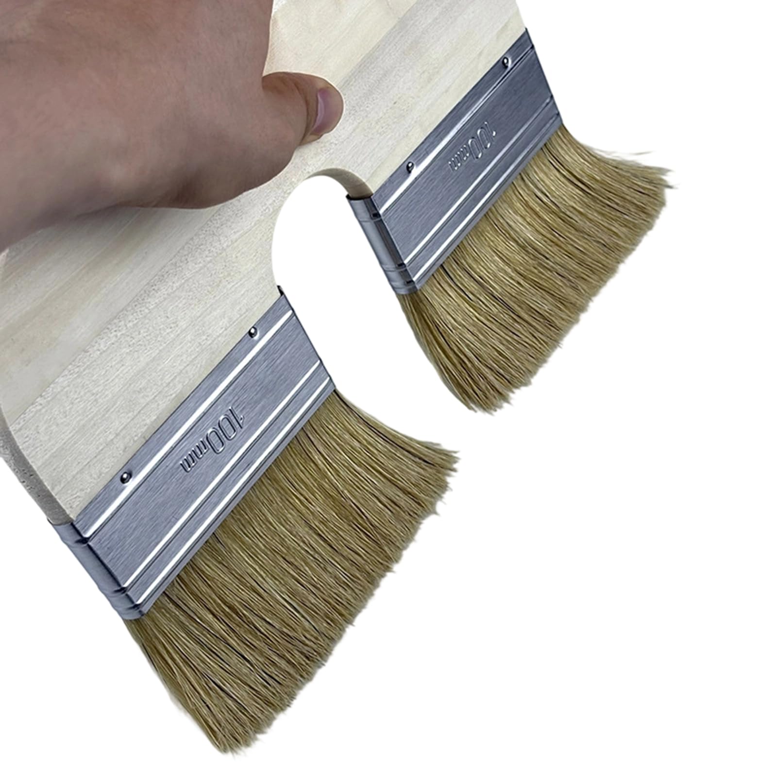 Pincel de pintura de pared, cabeza de cerdas naturales, construcción de madera sostenible para enlucido de cal y durabilidad decorativa, cepillo de cerdas naturales