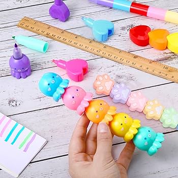 Amazon.com : Teling 4 Pack 20 Pcs Cute Mini Highlighter Pens