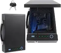 Seguro para arma biométrica de impressão digital para revólver, 3 métodos de acesso rápido, com impressão digital/PIN/chave digital, adequado para armários de cabeceira, guarda-roupas e cofres de