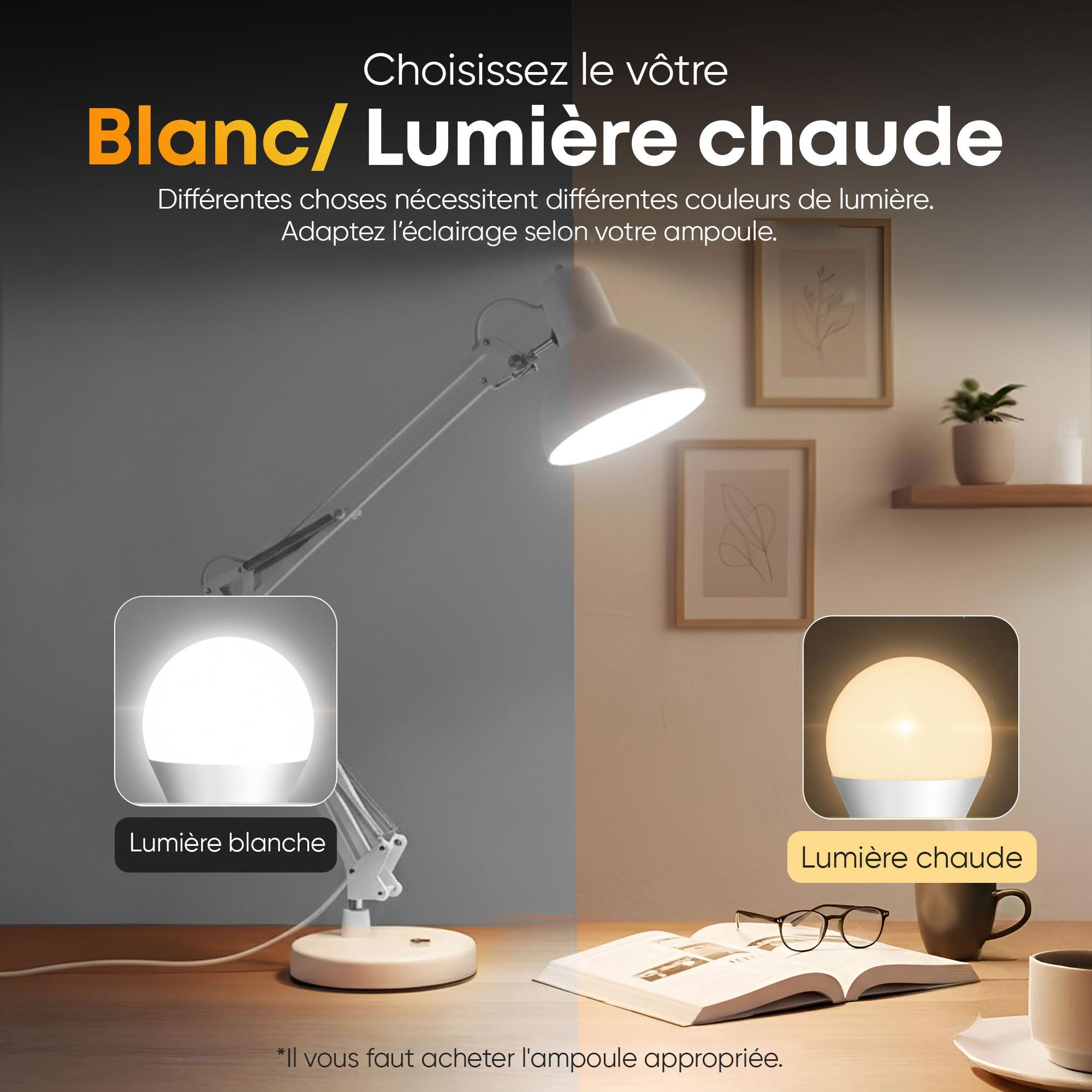 GOODS+GADGETS® Lampe de Bureau Articulée Rétro en Métal - LED Incluse | Lampe d'architecte à bras articulé, hauteur 55 cm, douille E27, ampoule LED 6 W A+ fournie