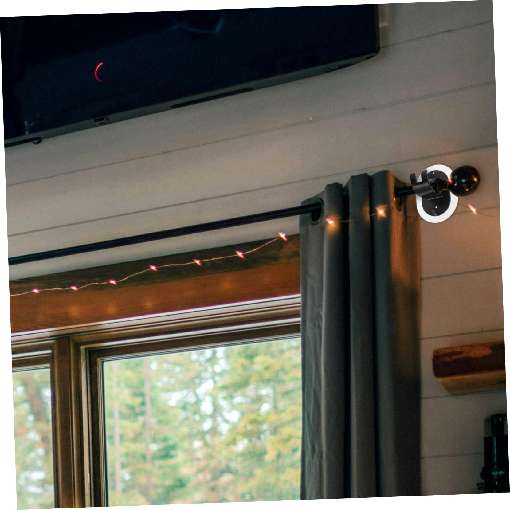 Ciieeo 4 Ensembles Support De Tige De Rideau Auto Adhésif Lot de Supports Muraux pour Tiges De Rideaux Installation Facile sans Perçage Design Moderne pour Salle De Bain 4 Pièces * 4