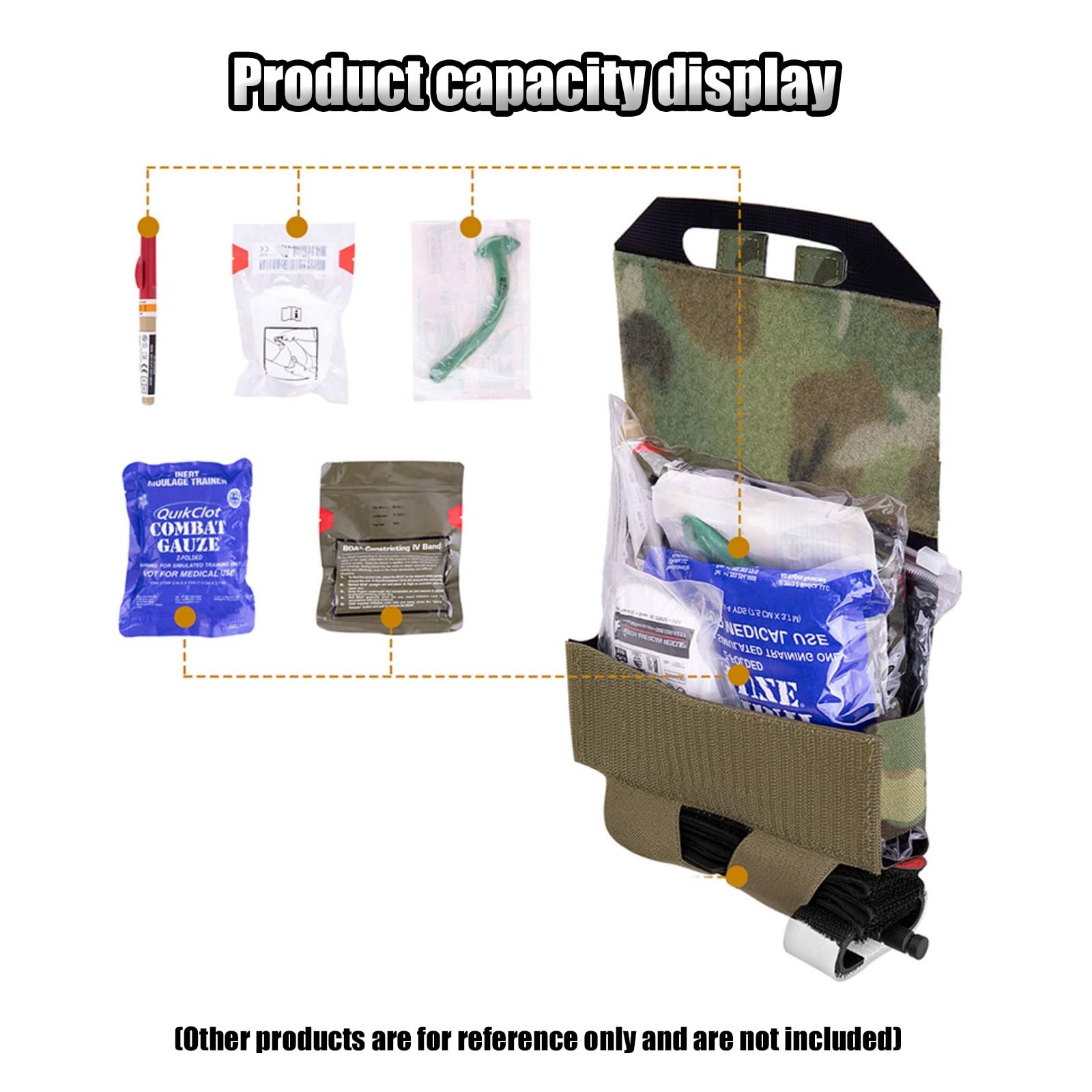 Bolsa Médica Táctica IFAK, Kit Militar de Primeros Auxilios Molle para Microtraumatismos, Compatible con Airsoft Táctico, Deportes Al Aire Libre y Caza