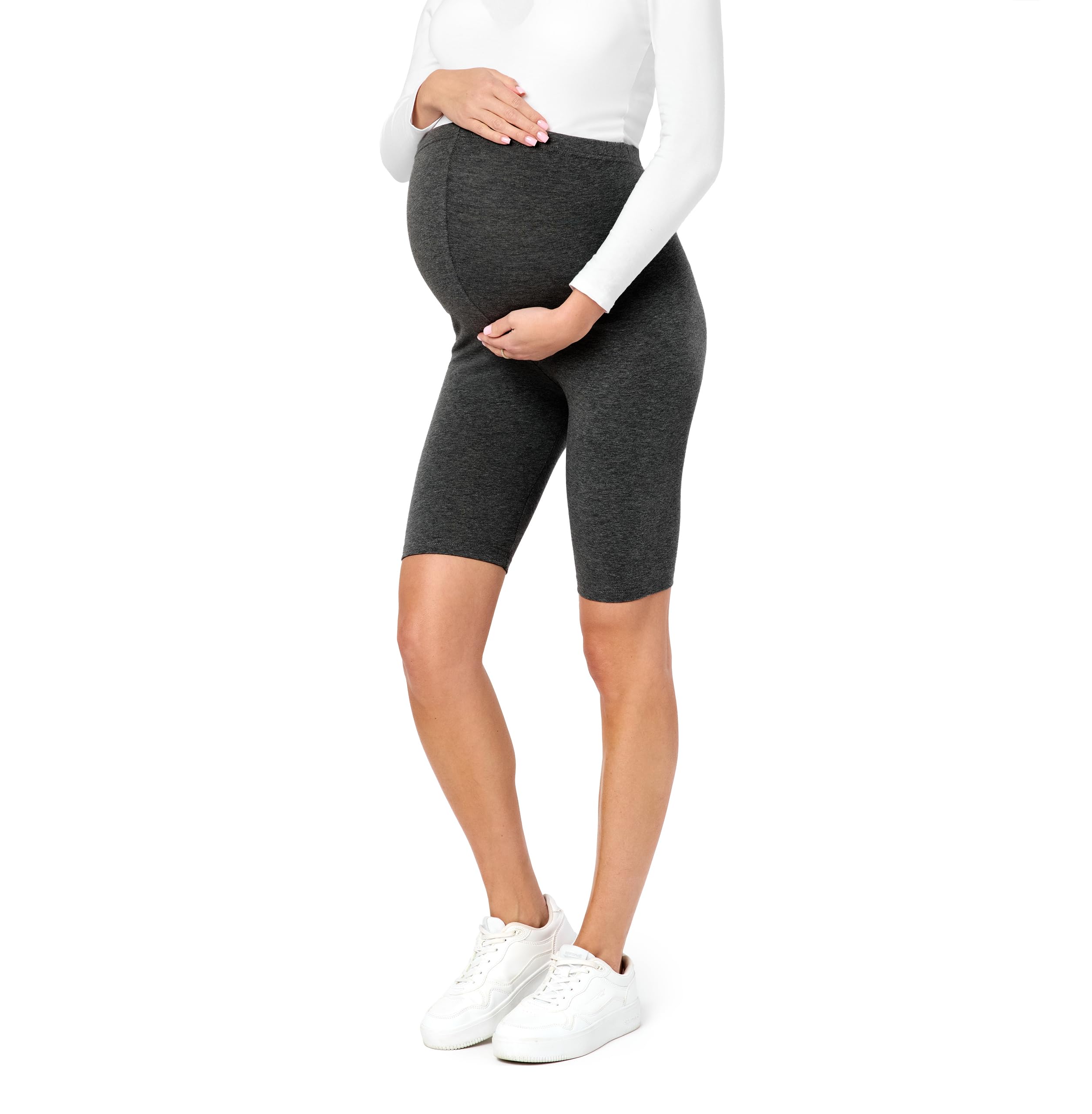 Be Mammy Damen Kurze Umstandsleggings Bequeme und Schwangerschaftsleggings aus Baumwolle Umstandshose Umstandsmode für Sommer BE20-228