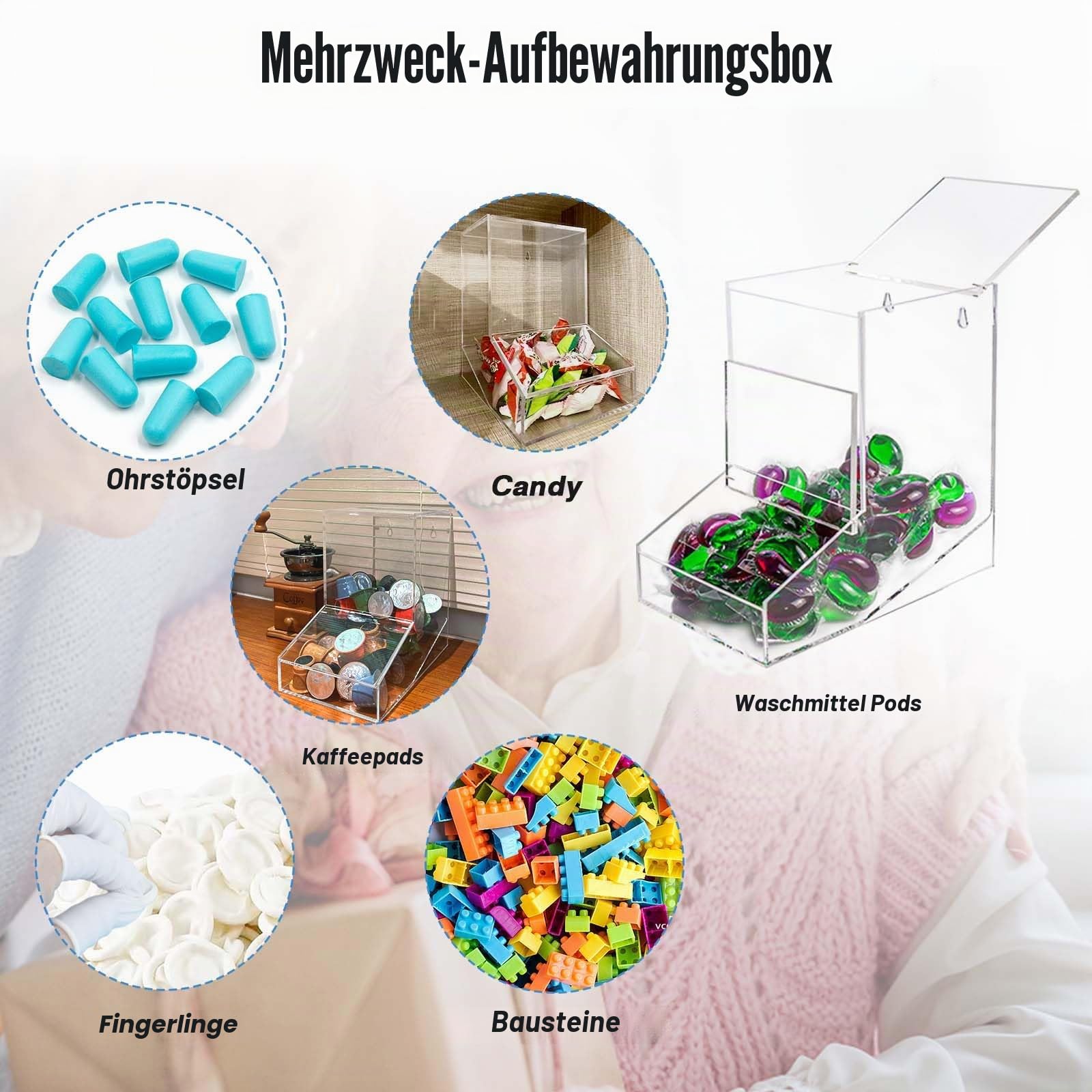 Wäsche Pods Behälter Waschmittel Pods Aufbewahrung spülmaschinentabs Box kaffeepads aufbewahrung Candy Dispenser Wandbefestigung