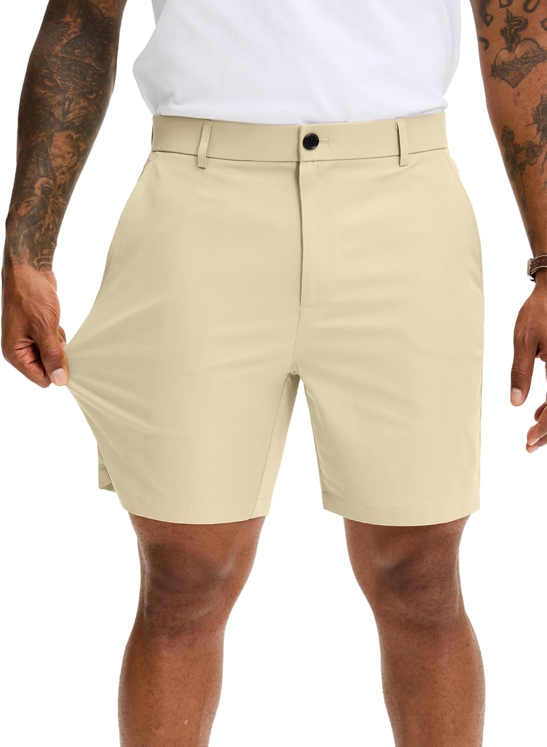 JEMLDL Men's Golf Dress Shorts 7" Lightweight Work Shorts for Men Casual Stretch Quick Dry with 6 Pockets - Image 4