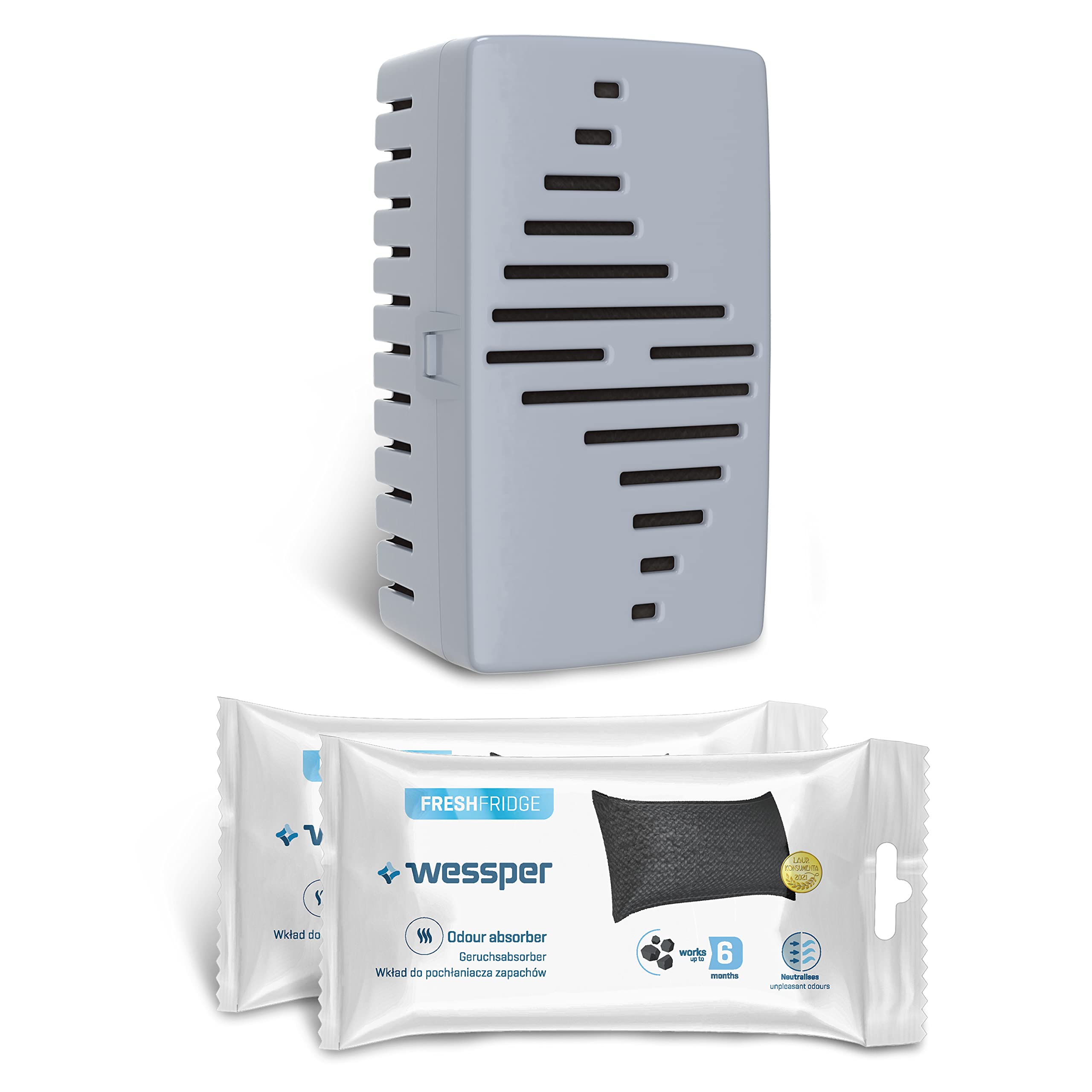 Wessper Fresh Fridge - Absorbeur d'odeurs pour réfrigérateur avec cartouche au charbon actif