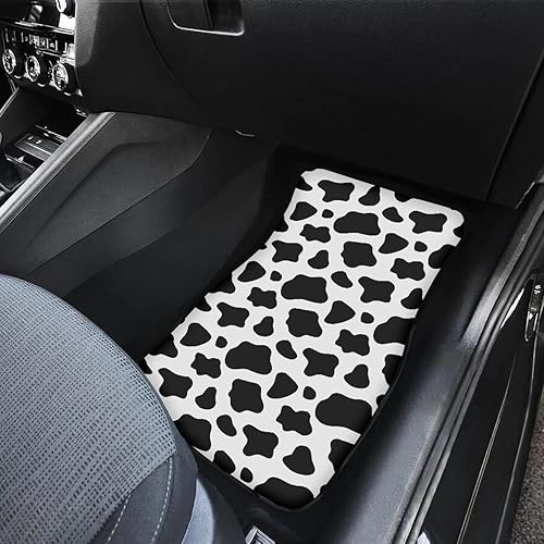 Miniatura 2 de Juego de 2 alfombrillas de coche con estampado de vaca, protector de alfombra de carro, alfombrillas personalizadas para automóvil, adecuadas para