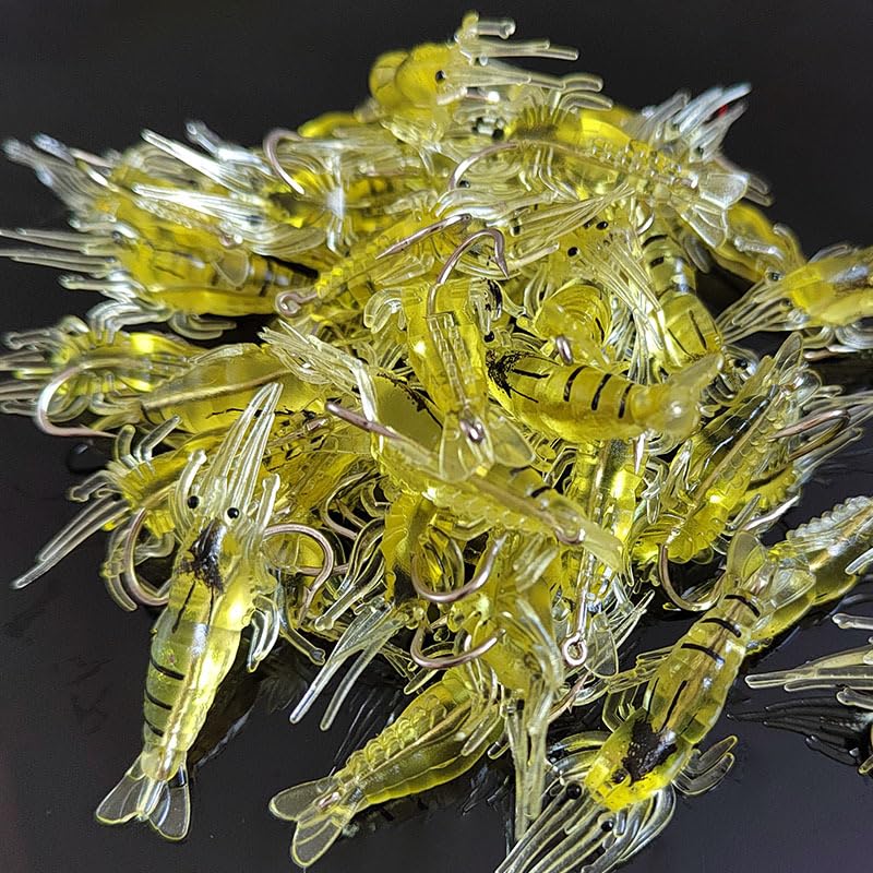 10Pcs Simulation Fake Bait Grass Shrimp Lures 4cm Soft Shrimp Bait Fishing Gear, Fishing Soft Plastic Lures