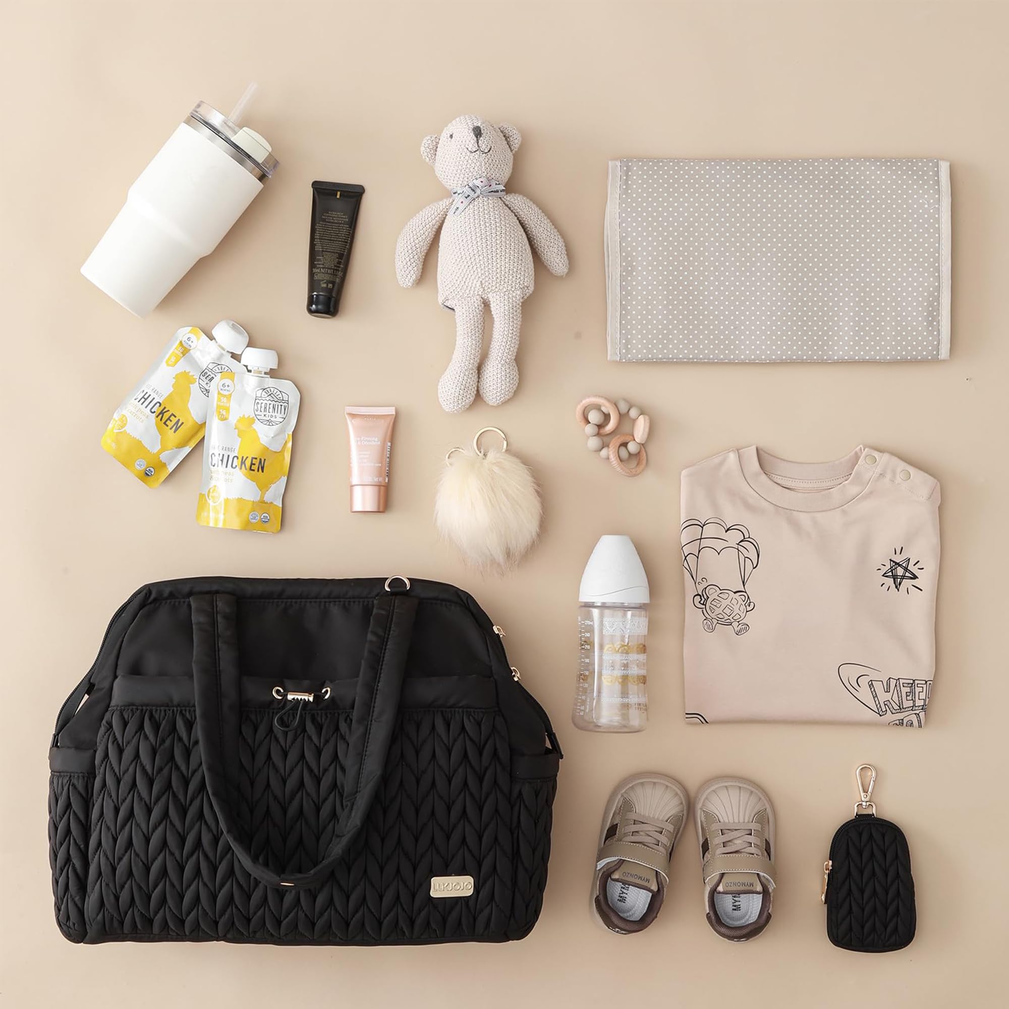 Wickeltasche, Baby-Reise-Organizer (Beige)