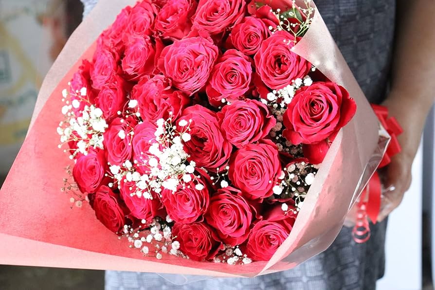 Amazon｜PURIZA バラ 花束 生花 赤 本数選べる 赤いバラ