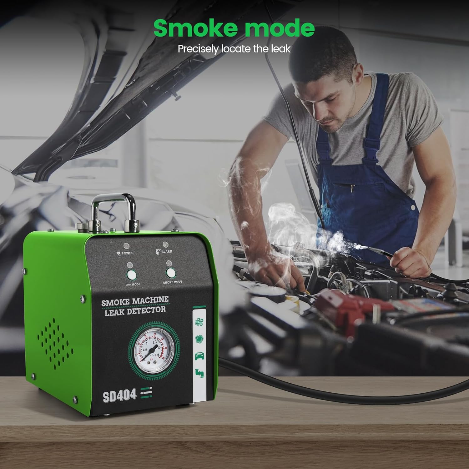 Haoguo Automotive Smoke Machine, Dual Mode Car EVAP Smoke Leak Tester Built-in Air Pump & Smoke Generator for All DC 12V Vehicles & Motorcycle Pipe Systems EVAP System