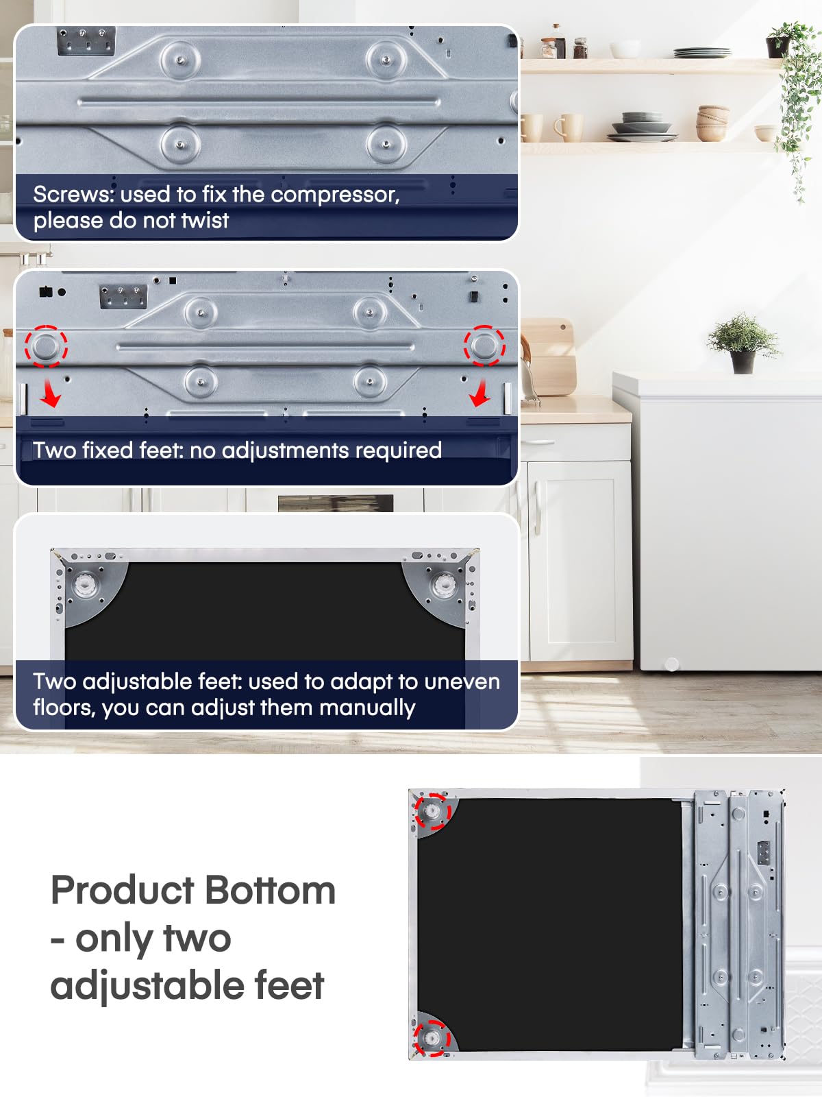 7.0 Cubic Feet Chest Freezer, FOHERE Deep Freezer with 3 Removable Storage Baskets, Adjustable Thermostat Compact Small Freezers, Free Standing Top Open Door for Homes, Basements, Garages, RVs on Fridge.com