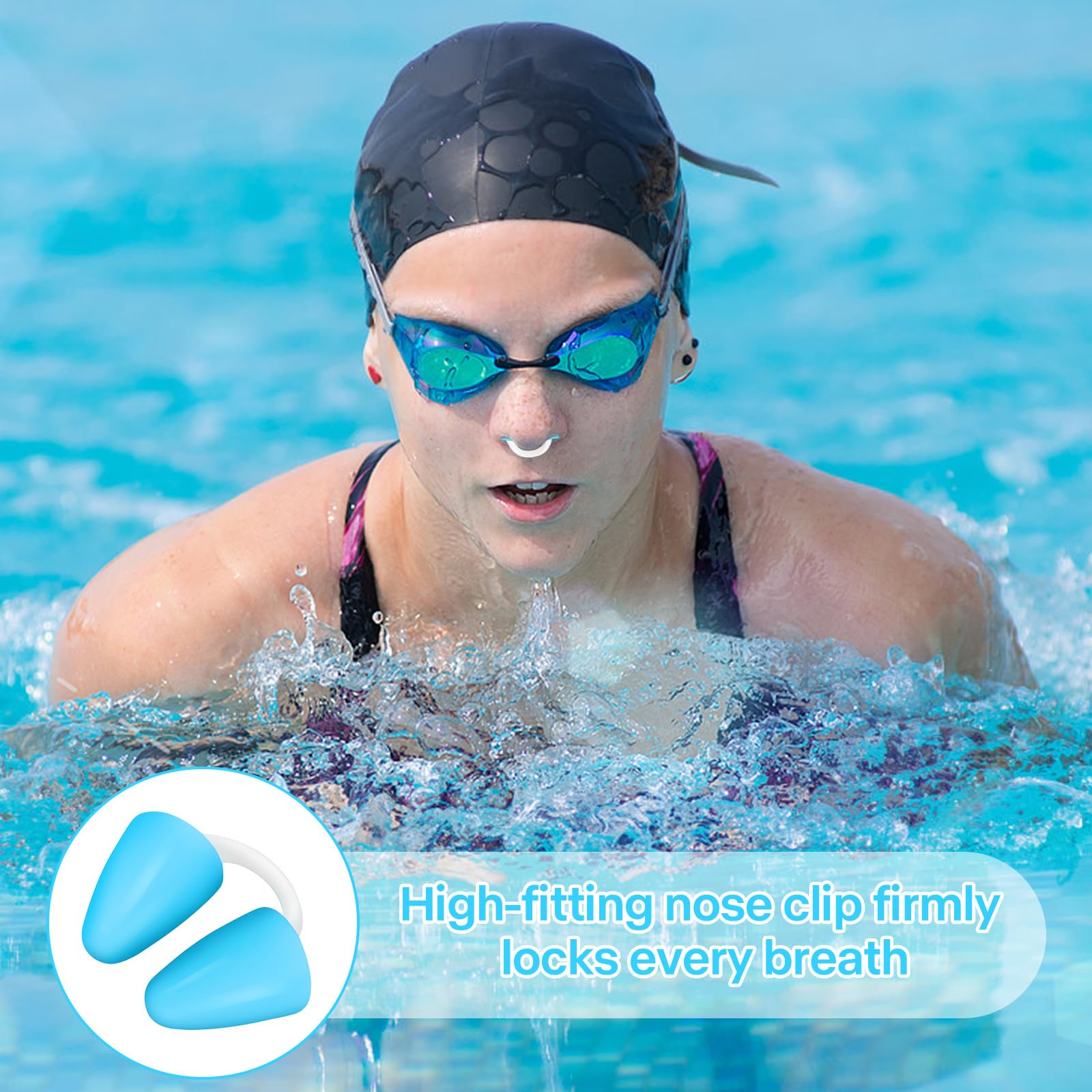 Nadar Nariz Plug, Pinza Nariz Natación Adulto Niños, Pinzas Natacion Nariz, Protector Nariz Silicona Tapón Nariz, Clip de Nariz para Natación con Caja, para Principiantes