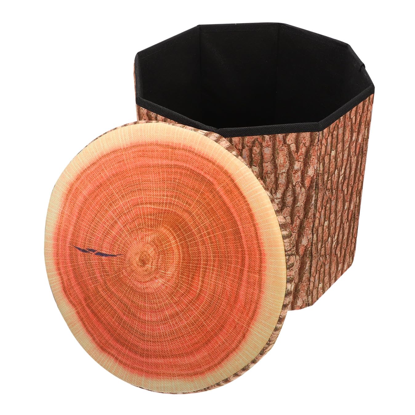 Tabouret de rangement pour enfants en panneau de densité et flanelle