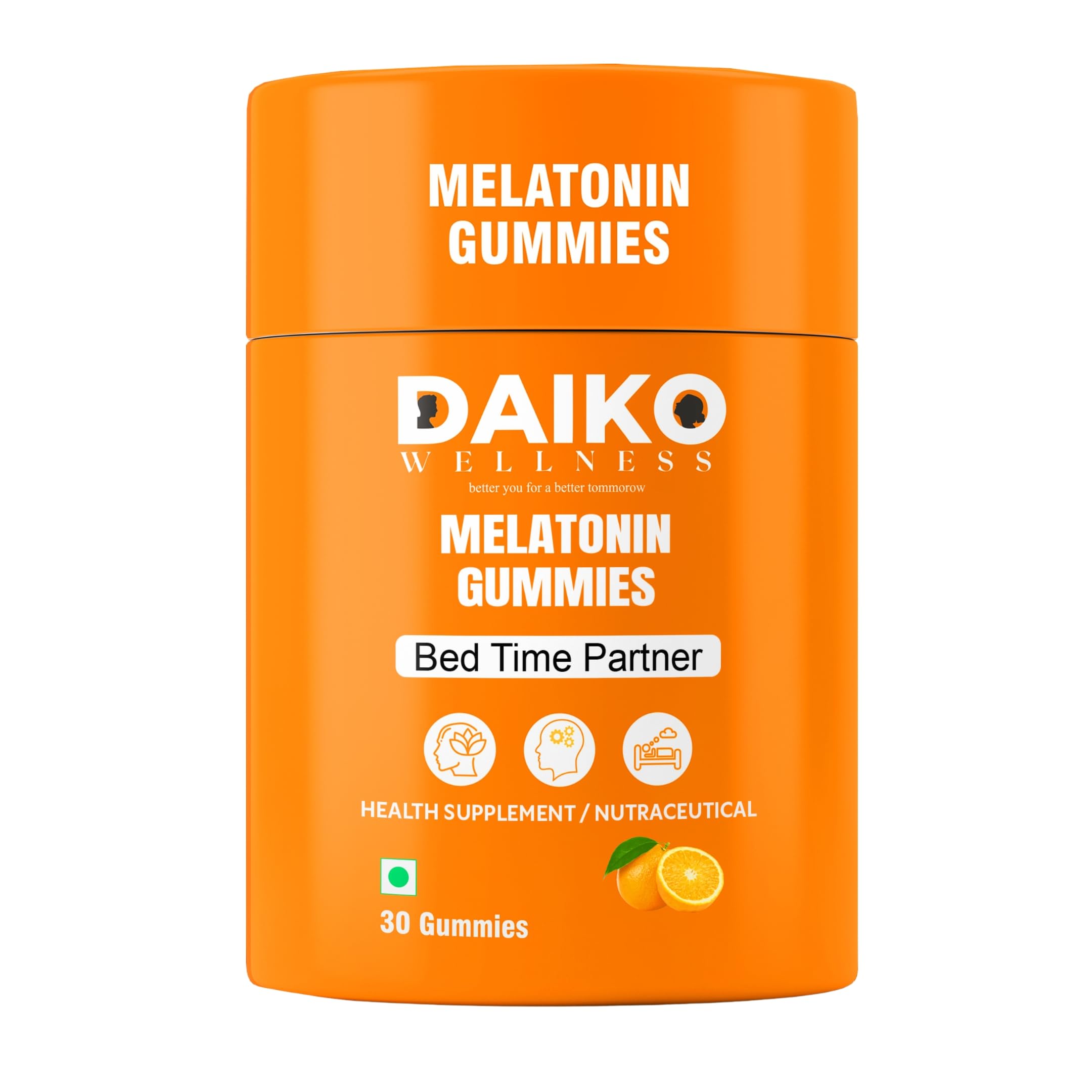 Daiko Deep Sleep Melatonin 5mg Gummies | Promotes Restful Sleep, Stress Relief, Nerve Relaxation & Wake Up Fresh With Ashwagandha, Chamomile, Valerian & Passion Flower | 30 Veg Gummies