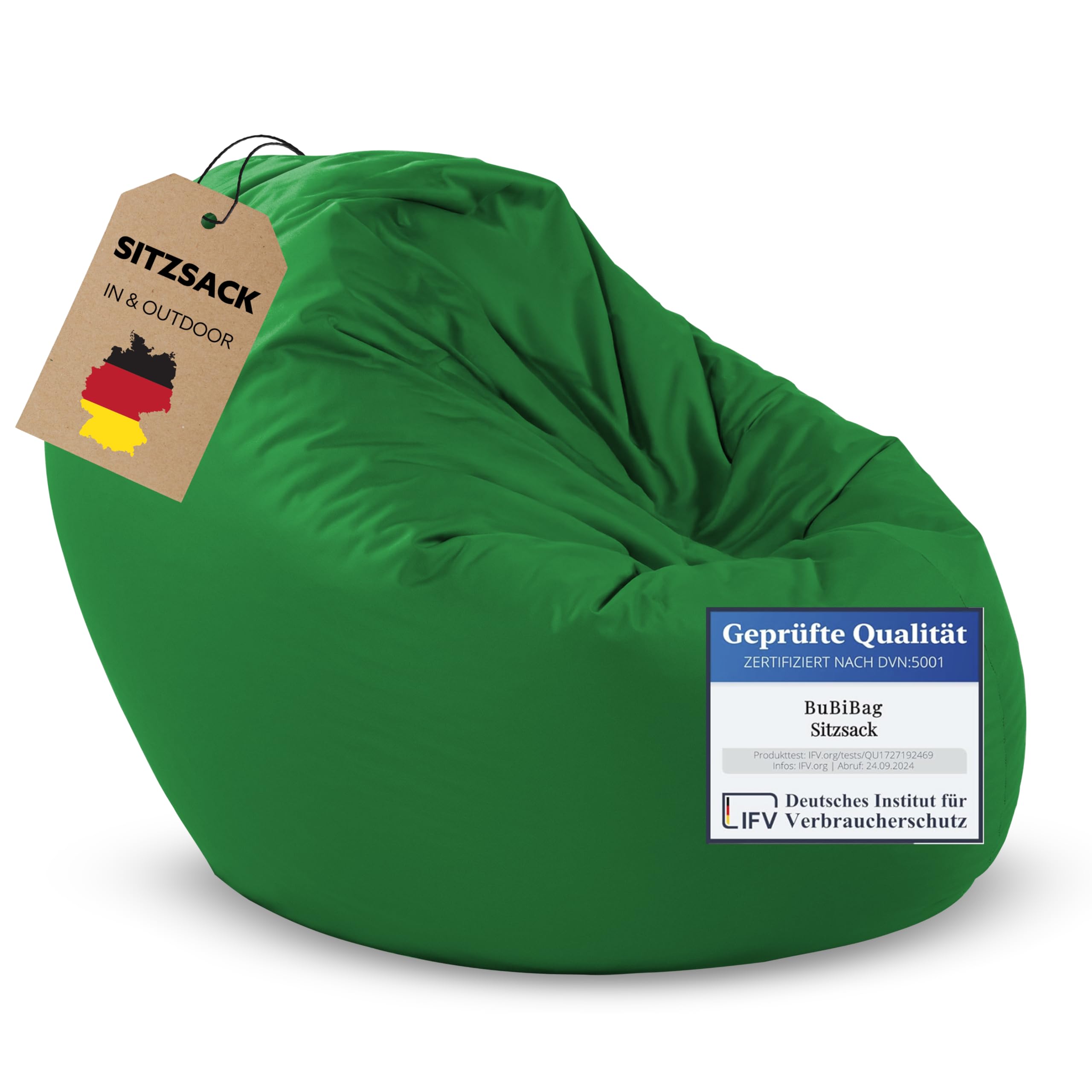 BuBiBag 2in1 - Sitzsack Sitzkissen Jogakissen für Erwachsene, Kinder und Jugendliche - Indoor & Outdoor Beanbag - Gaming Sitzsack