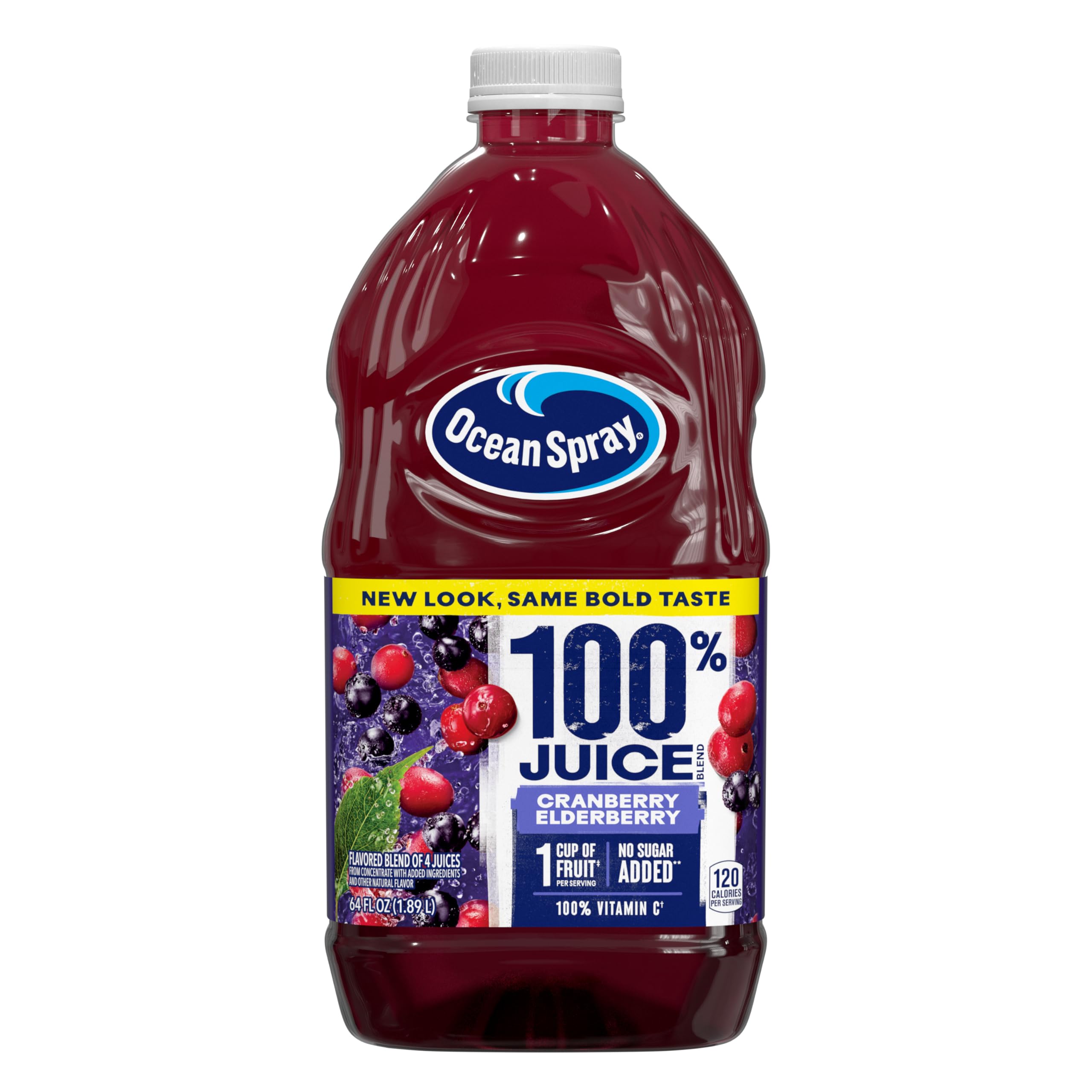Ocean Spray® 100% Juice Cranberry Elderberry Juice Blend, 64 Fl Oz Bottle